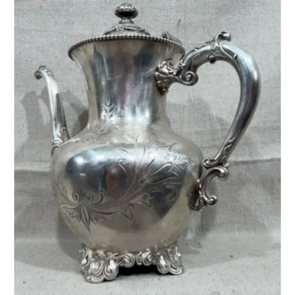 Antique Knickerbocker Silver Co Quadruple Plated 922 Coffee Pot Victorian 9.5in